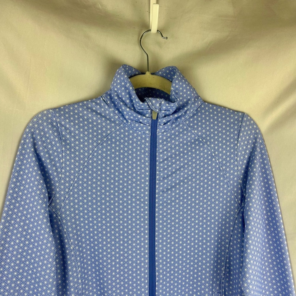 Peter Millar Crown Sport Purple Geometric Performance Full Zip Jacket Womens S - Picture 3 of 8